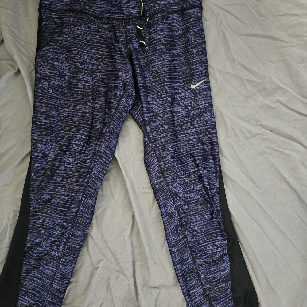 Nike Blue and Black Athletic Leggings